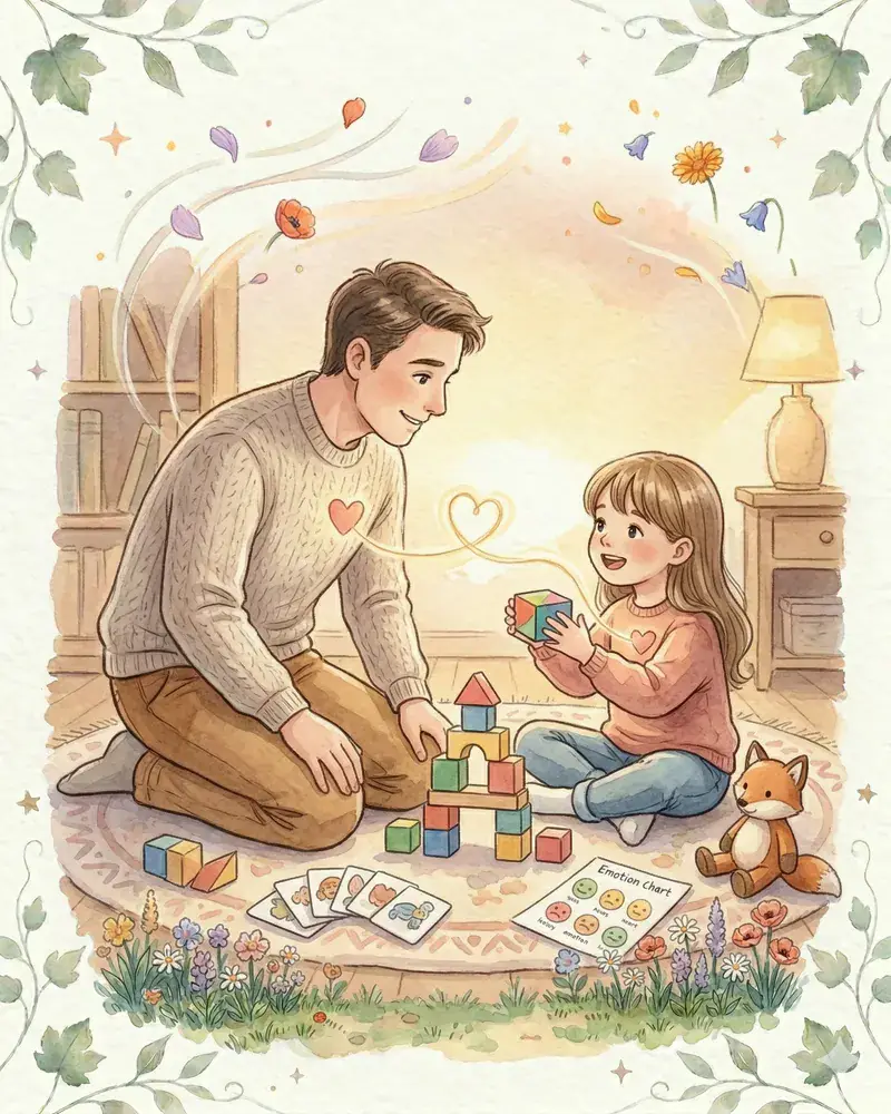 Pai e filha brincando juntos com conexão e carinho